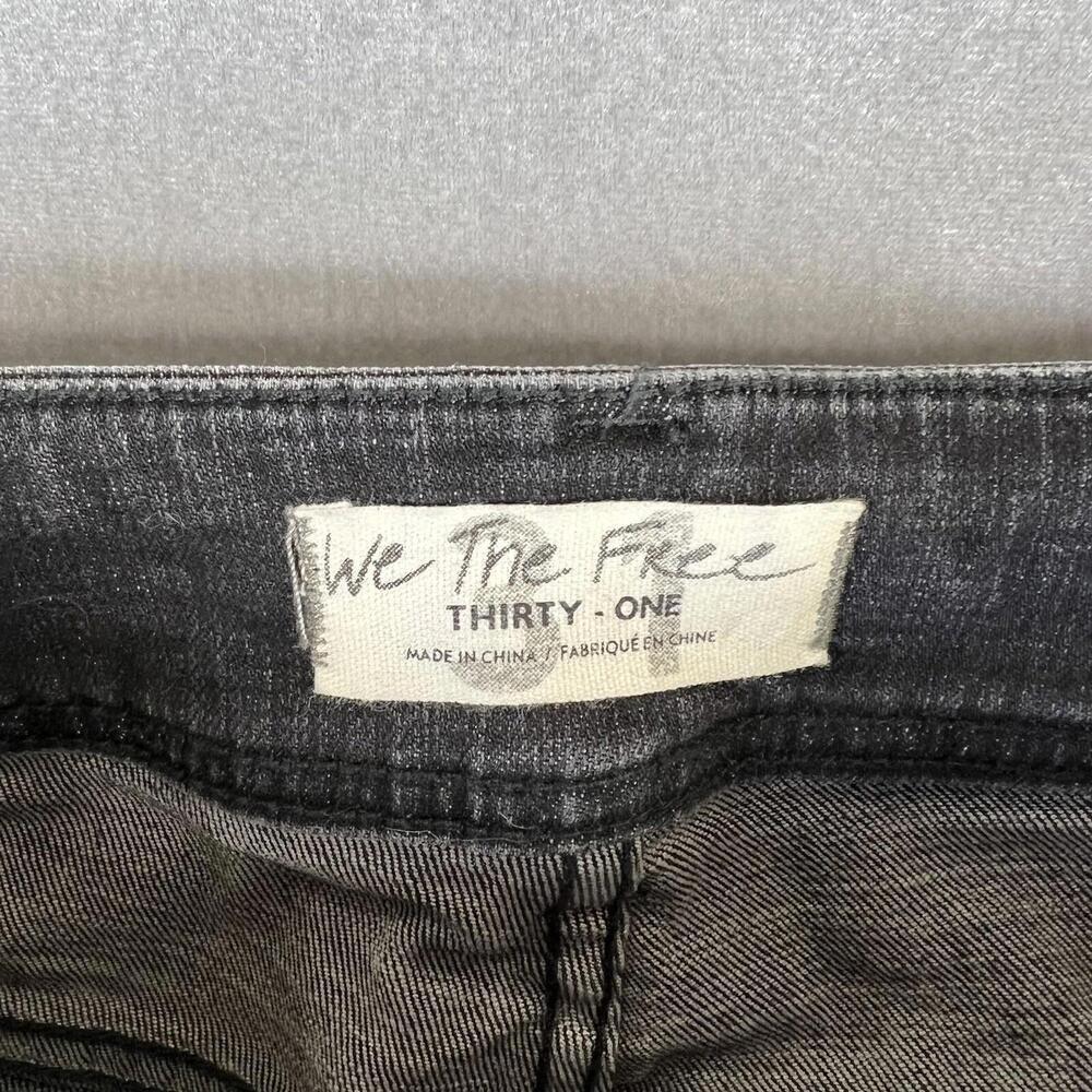 We The Free People Skinny Jeans Womens 31 Gray High Rise Raw Hem Stretch - Picture 6 of 11